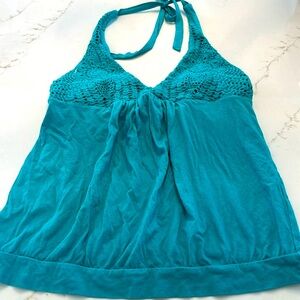 Victoria Secret teal sexy crocheted tank. Like new- this is retired sz L